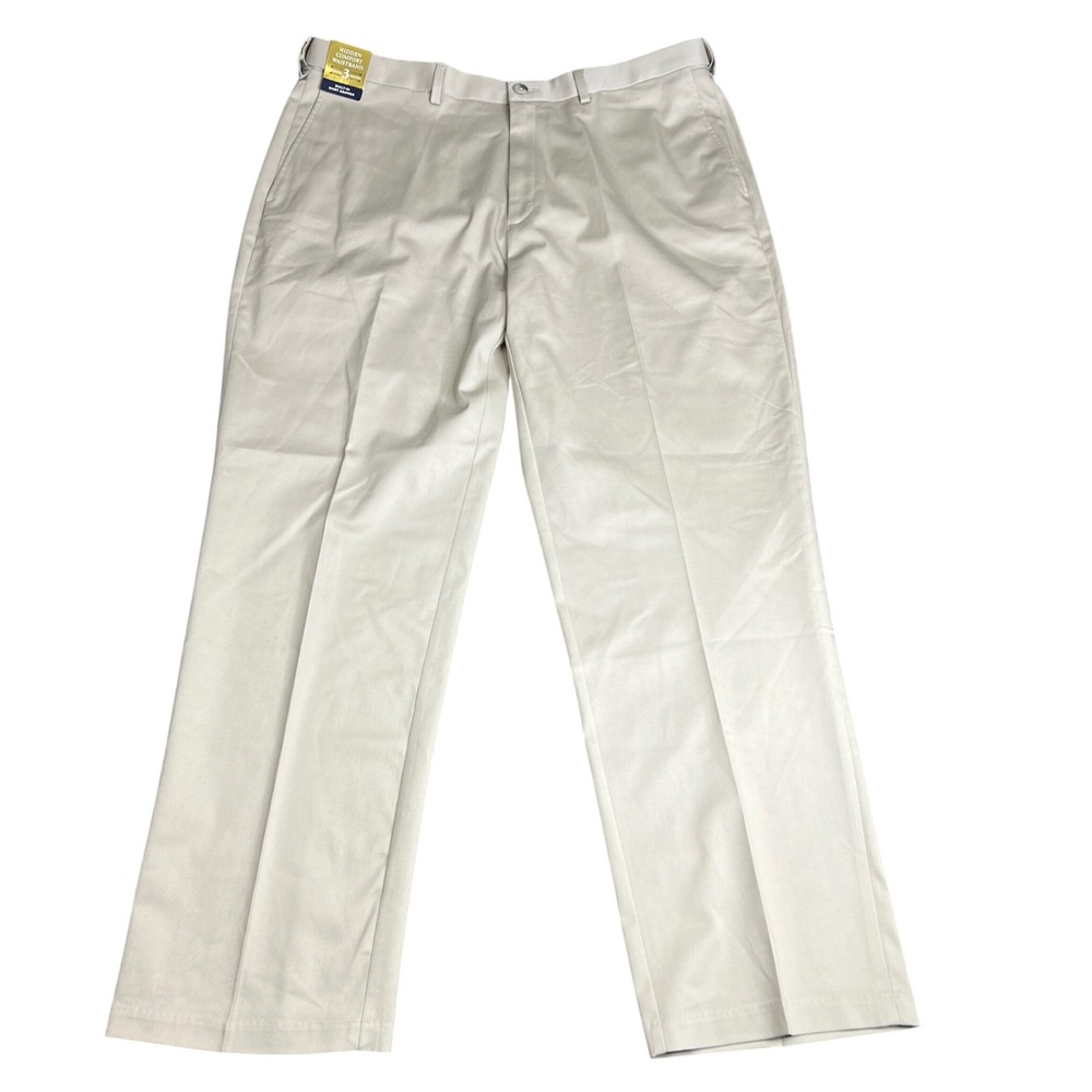Haggar Mens Iron Free Premium Khaki Classic Fit Pants 40x32 Tan NWT